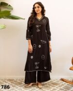 Summer Vibes For Women's Stylish Pure Rayon Embroidered Work Top Plazzo Set