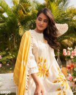 Summer Kurti Set Collection For Women's Wear White Cotton Floral Designer Fancy Kurti Pent Set