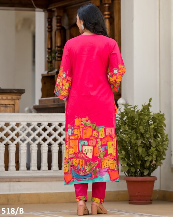 High Quality Pure Cotton Stitched Designer Kurti Pent With Dupatta For Festival