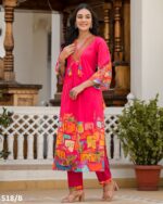 High Quality Pure Cotton Stitched Designer Kurti Pent With Dupatta For Festival