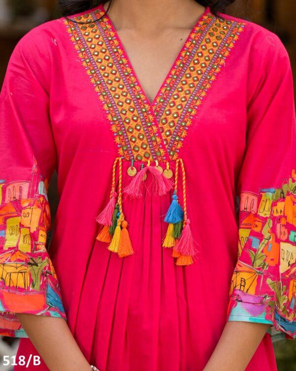 High Quality Pure Cotton Stitched Designer Kurti Pent With Dupatta For Festival