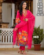 High Quality Pure Cotton Stitched Designer Kurti Pent With Dupatta For Festival