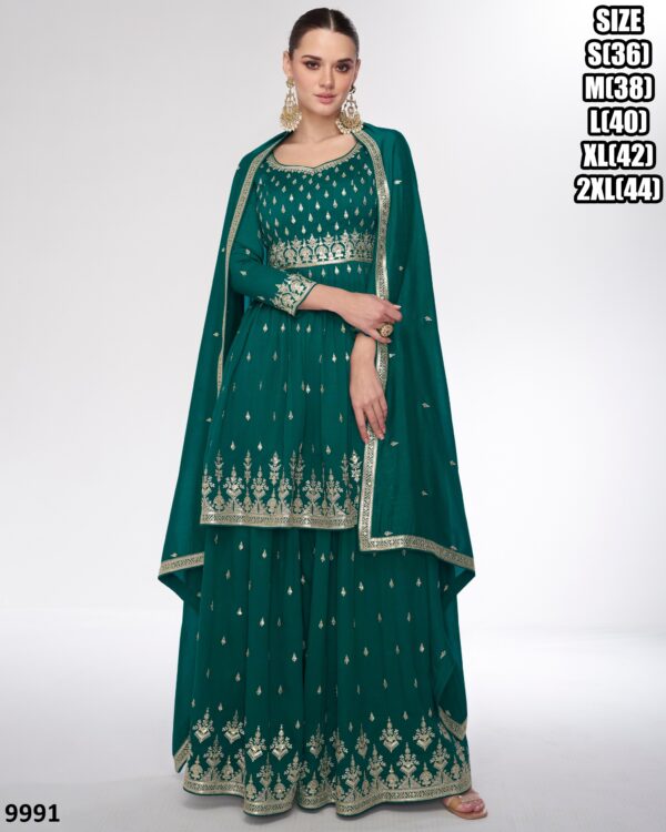 Traditional Wear Premium Silk Designer Top Sarara With Dupatta For Women