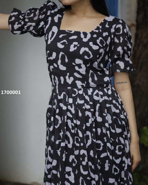 Elegant Party Wear Faux Georgette Heavy Digital Printed Western Maxi Dress