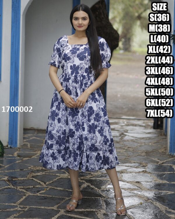 Elegant Party Wear Faux Georgette Heavy Digital Printed Western Maxi Dress