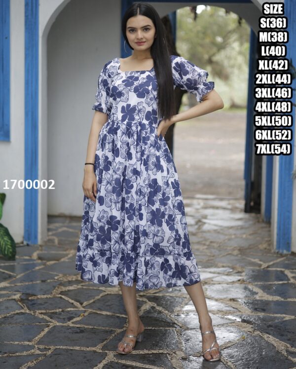 Elegant Party Wear Faux Georgette Heavy Digital Printed Western Maxi Dress