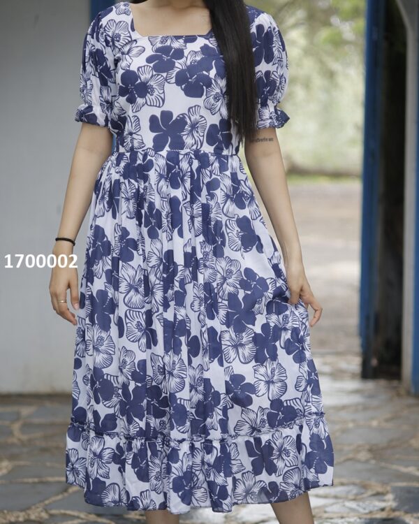 Elegant Party Wear Faux Georgette Heavy Digital Printed Western Maxi Dress
