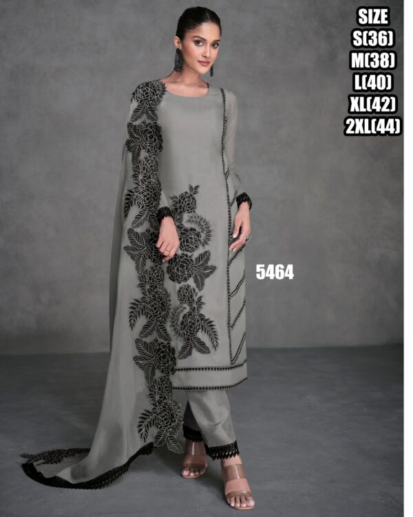 Exclusive Festive Wear Embroidered Designer Organza Silk Kurti Pent With Dupatta Set