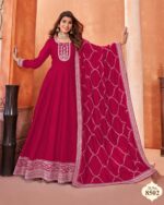 Functional Wear Semi-Stitch Art Silk Exclusive Designer Gown With Dupatta