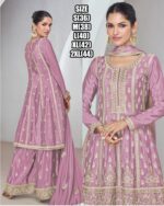 Premium Chinnon Silk With Beautiful Designer Party wear Readymade Plazzo Suit