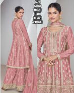 Premium Chinnon Silk With Beautiful Designer Party wear Readymade Plazzo Suit