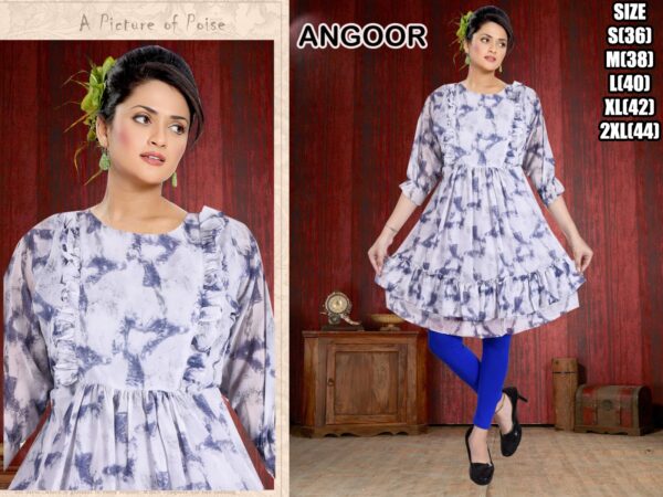 Latest Women's Functional Wear New Ethnic Designer Round Flair Kurtis