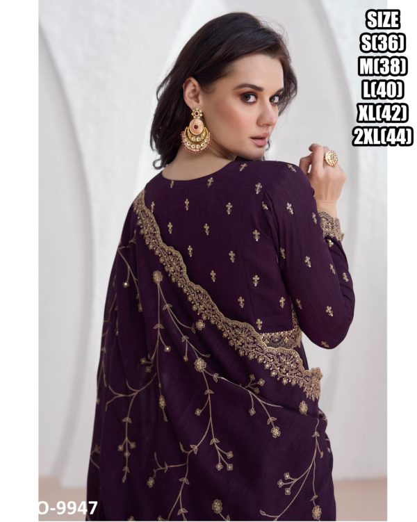 Women's Stylish Ankle Length Heavy Embroidery Silk Anarkali Gown With Dupatta Set