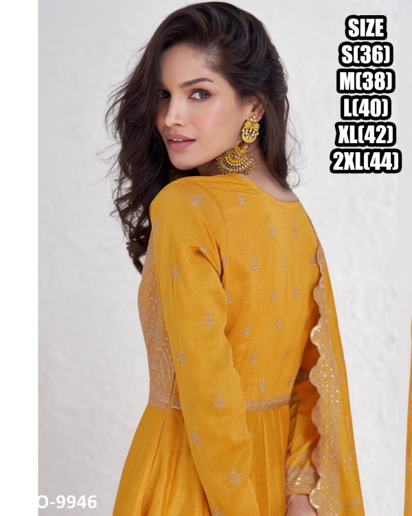 Women's Stylish Ankle Length Heavy Embroidery Silk Anarkali Gown With Dupatta Set