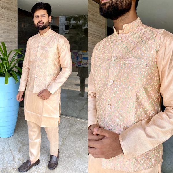 Collection Of Heavy Banglori Silk With Embroidery & Sequance Work Indian Kurta Payjama Sets For Men
