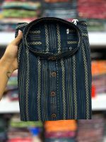 Ethnicrang Men's Regular Wear Pure Cotton Khadi Work Short Kurta