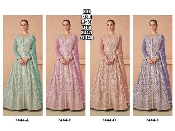 Luxurious Wedding Wear Embroidered Designer Stylish Real Georgette Gown Collections