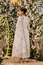 Beautiful Embroidery Worked Neck Designer Summer Wear Cotton Flair Kurti, Pent And Dupatta