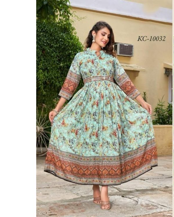 Fancy Long Kurtis For Women, Rayon Dress Buy Online
