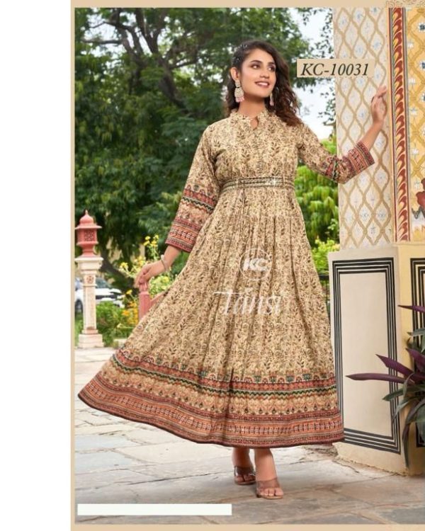 Fancy Long Kurtis For Women, Rayon Dress Buy Online
