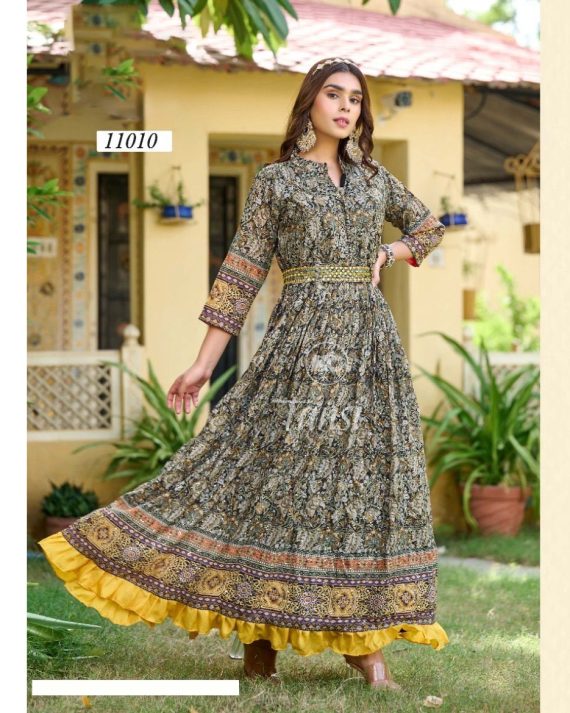 Fancy Long Kurtis For Women, Rayon Dress Buy Online