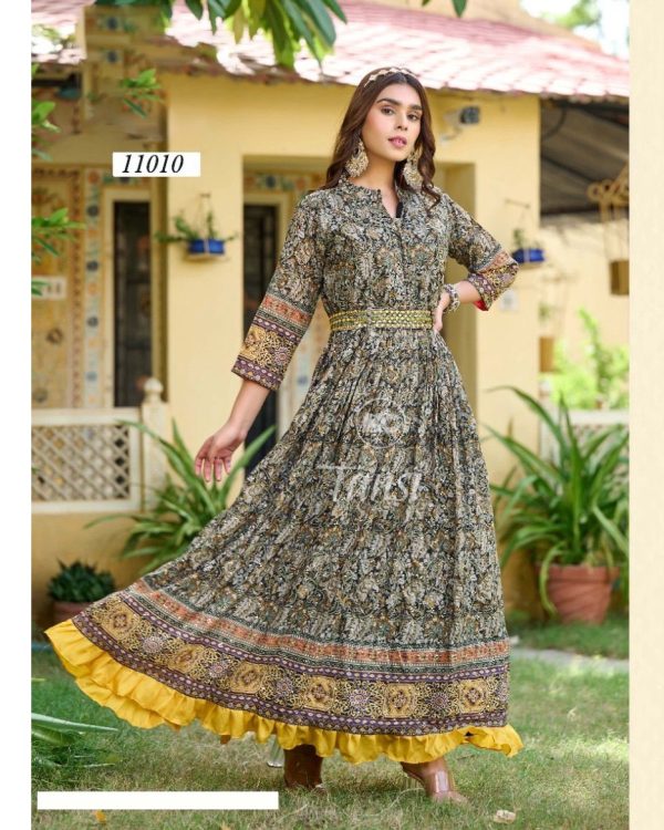 Fancy Long Kurtis For Women, Rayon Dress Buy Online