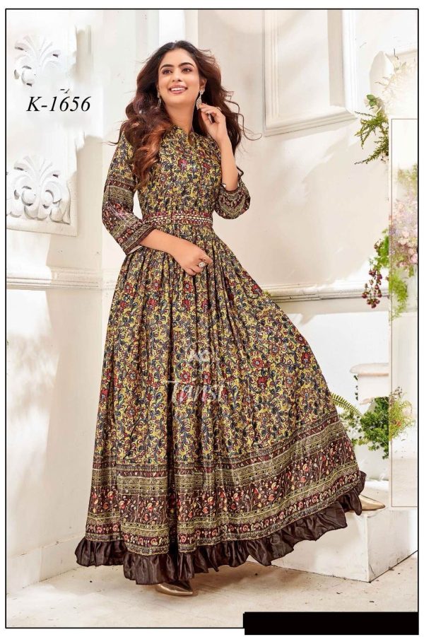 Fancy Long Kurtis For Women, Rayon Dress Buy Online