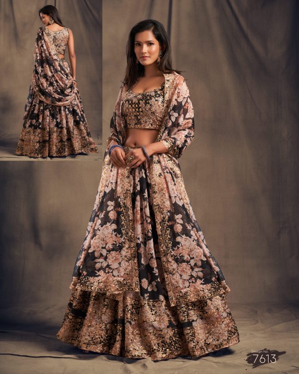 Presenting Our Sequins Zari Embroidery Semi Stitched Traditional Wear Lehenga Choli