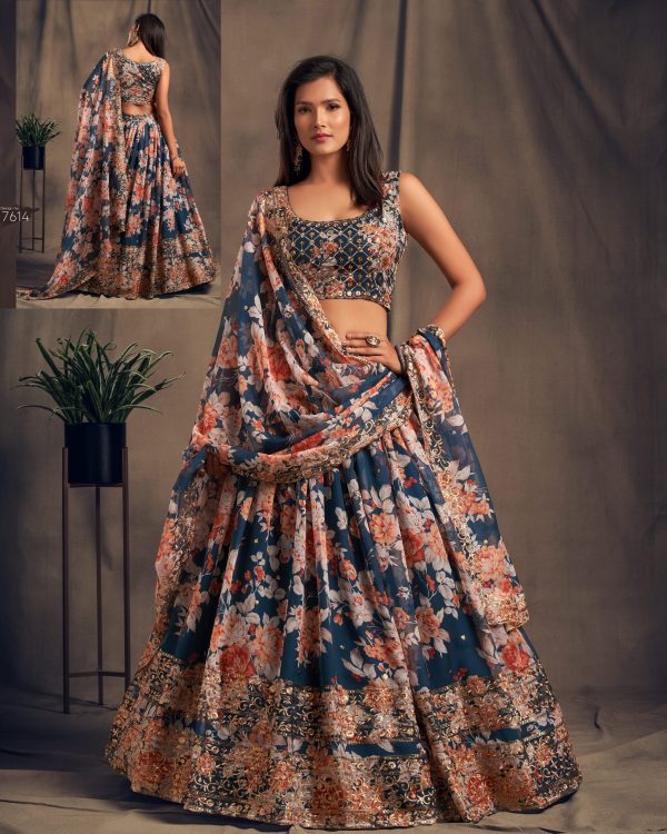 Presenting Our Sequins Zari Embroidery Semi Stitched Traditional Wear Lehenga Choli