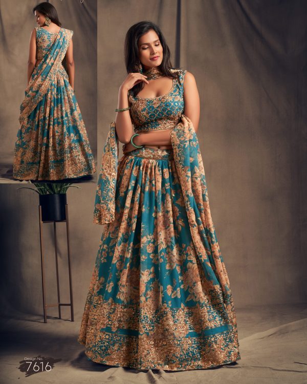 Presenting Our Sequins Zari Embroidery Semi Stitched Traditional Wear Lehenga Choli