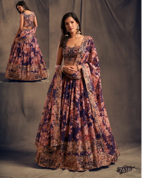 Presenting Our Sequins Zari Embroidery Semi Stitched Traditional Wear Lehenga Choli