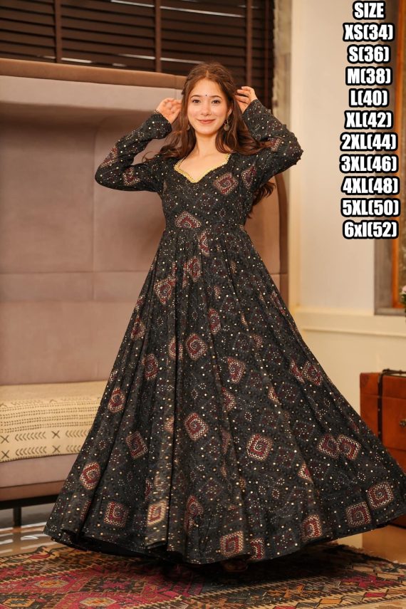This Stunning Beautiful Digital Printed Ethnic Wear Gown Set Collection
