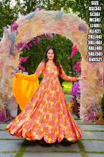 This Stunning Beautiful Digital Printed Ethnic Wear Gown Set Collection