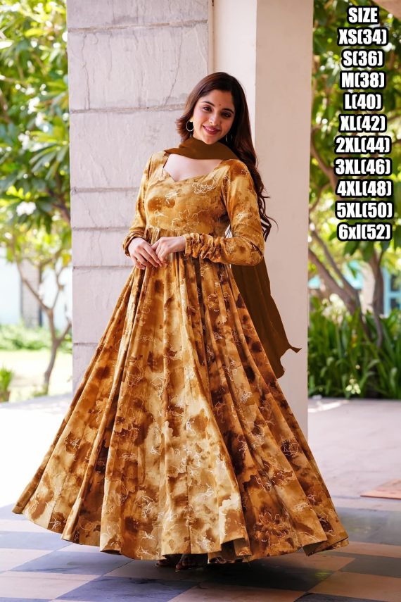 This Stunning Beautiful Digital Printed Ethnic Wear Gown Set Collection