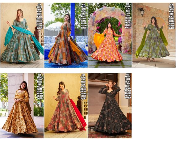 This Stunning Beautiful Digital Printed Ethnic Wear Gown Set Collection