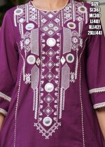 Elevate Summer Style Kurti Collections For Women's Wear Wine Colour Pure Cotton Kurti Plazo Set