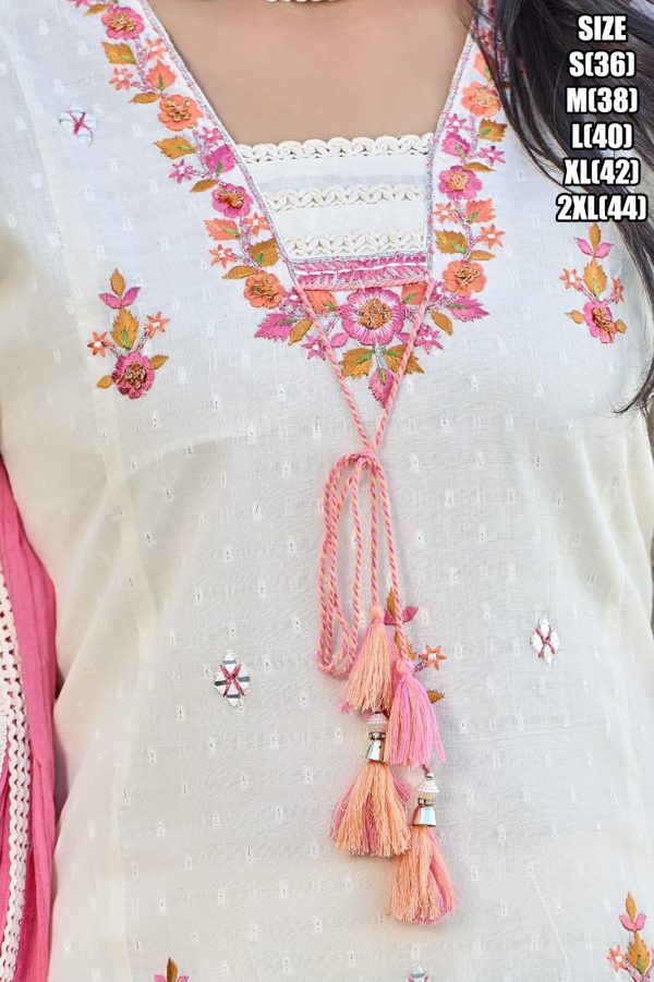 Ethnicrang Latest Summer Style Clothing For Women's Wear Cotton Kurti Plazo With Nazmeen Dupatta