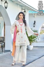 Ethnicrang Latest Summer Style Clothing For Women's Wear Cotton Kurti Plazo With Nazmeen Dupatta