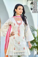 Ethnicrang Latest Summer Style Clothing For Women's Wear Cotton Kurti Plazo With Nazmeen Dupatta