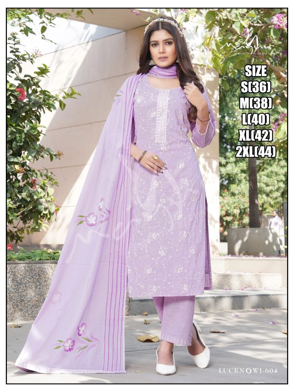 Beautiful Lakhnavi Designs Kurti, Pent With Dupatta For Women's Ethnic Kurti Sets