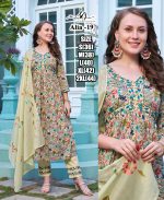 Beautiful Lakhnavi Designs Kurti, Pent With Dupatta For Women's Ethnic Kurti Sets