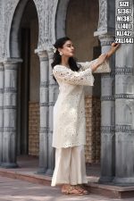 Latest Stylish Summer Dresses For Festive Wear White Pure Cotton Fancy Kurti With Pent