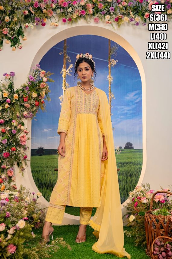 Summer Vibes Women's Collection For Occasional Wear Designer Yellow Cotton Kurti Pent Set For Women