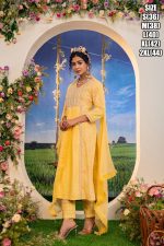 Summer Vibes Women's Collection For Occasional Wear Designer Yellow Cotton Kurti Pent Set For Women