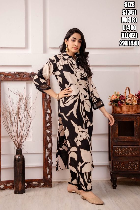 Summer Collection Of Women's Kurti Set, Embroidery Designer Heavy Rayon Stitched Kurti With Pent