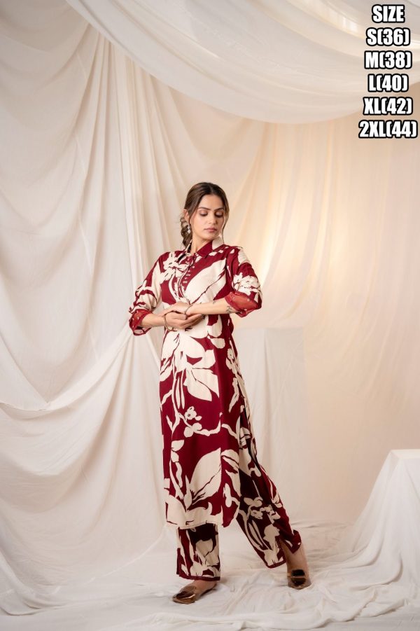 Summer Collection Of Women's Kurti Set, Embroidery Designer Heavy Rayon Stitched Kurti With Pent