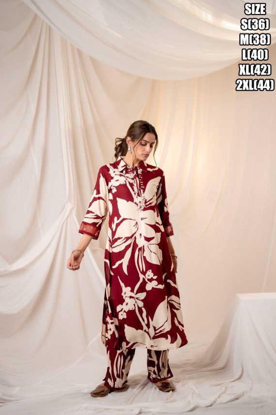 Summer Collection Of Women's Kurti Set, Embroidery Designer Heavy Rayon Stitched Kurti With Pent