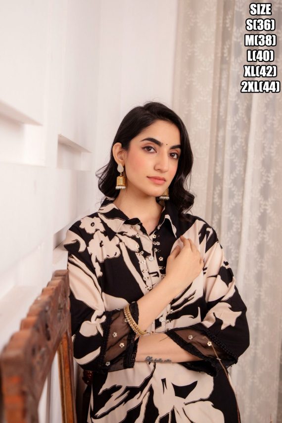 Summer Collection Of Women's Kurti Set, Embroidery Designer Heavy Rayon Stitched Kurti With Pent