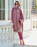 Stitched Soft Organza Kurti and Silk Pant Set with Beautiful Embroidery Paired with a Gorgeous Organza Dupatta