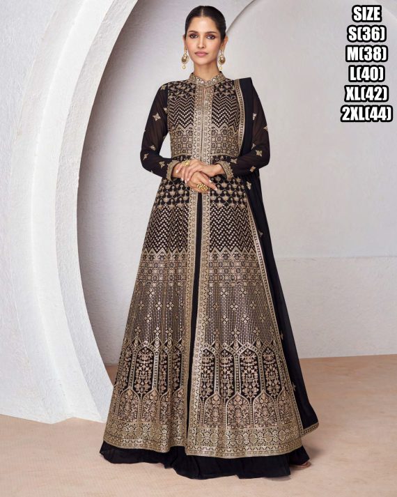 Wedding Wear Real Georgette Embroidery Designer Top And Skirt With Dupatta
